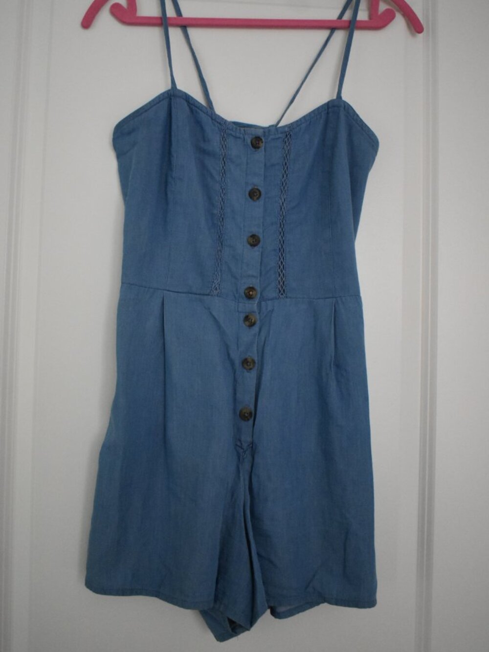 Attrattivo Blue Strappy Button Back Romper